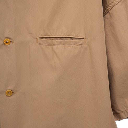 Nanamica Open Collar Wind H/S Shirt Camel SUGS340E Degli Uberti